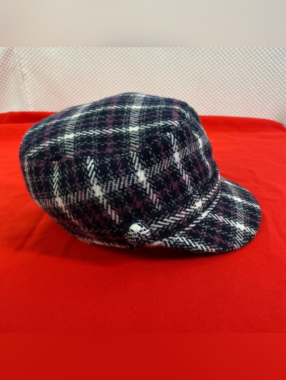Manhattan Hat Company Purple Plaid Newsboy Cap Size One - Picture 3 of 8